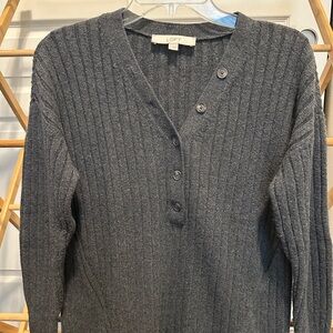 LOFT Dark Gray V-Neck Sweater
